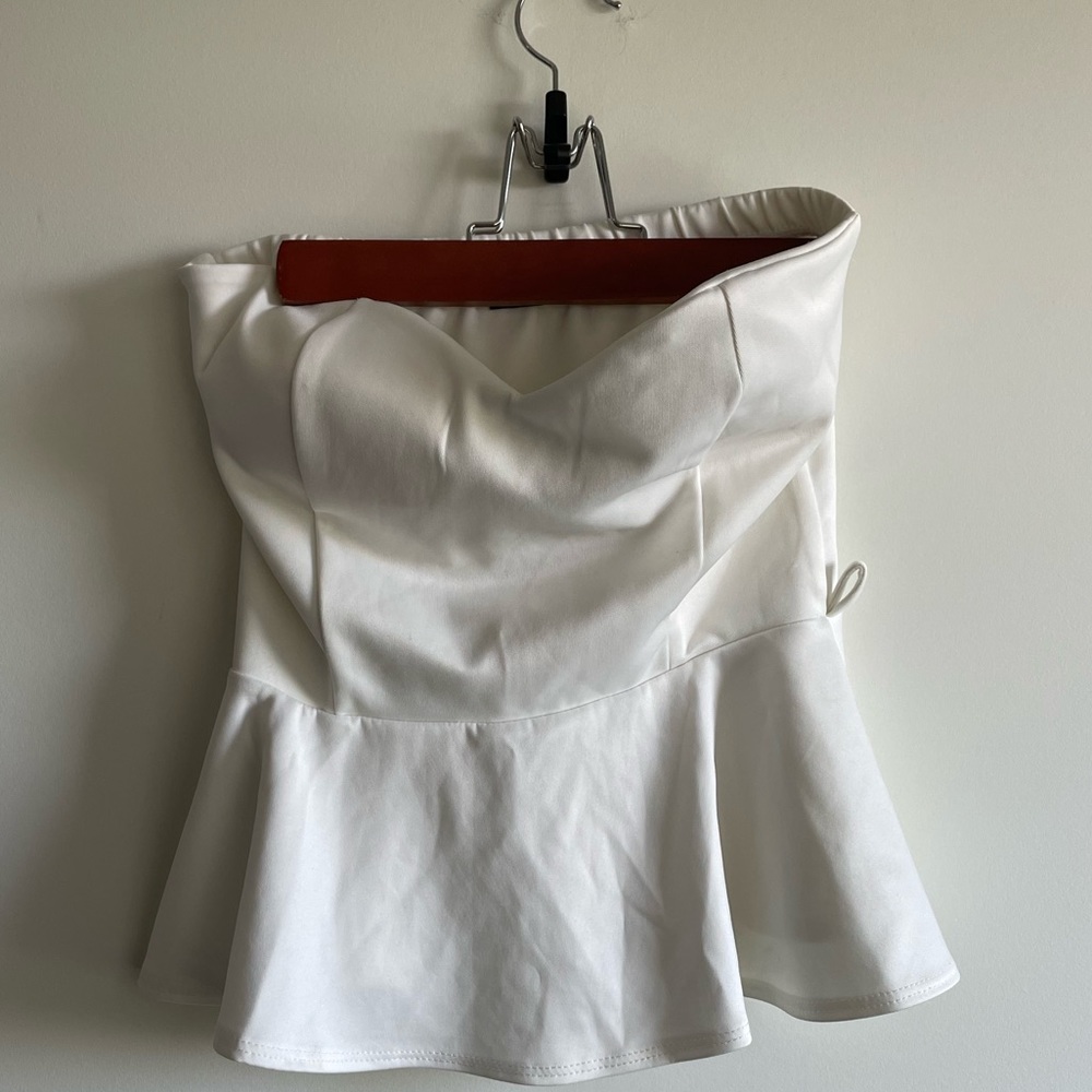 Strapless Peplum Shirt